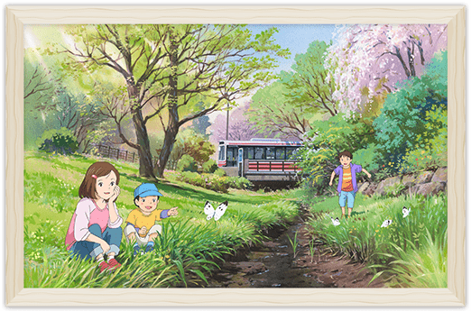 小田急バスの走る街のイラスト風景